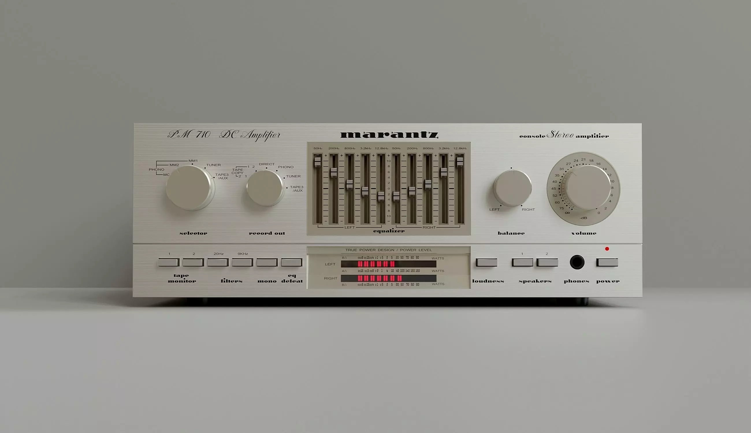 Japanese vintage amplifier 710 3D model_0