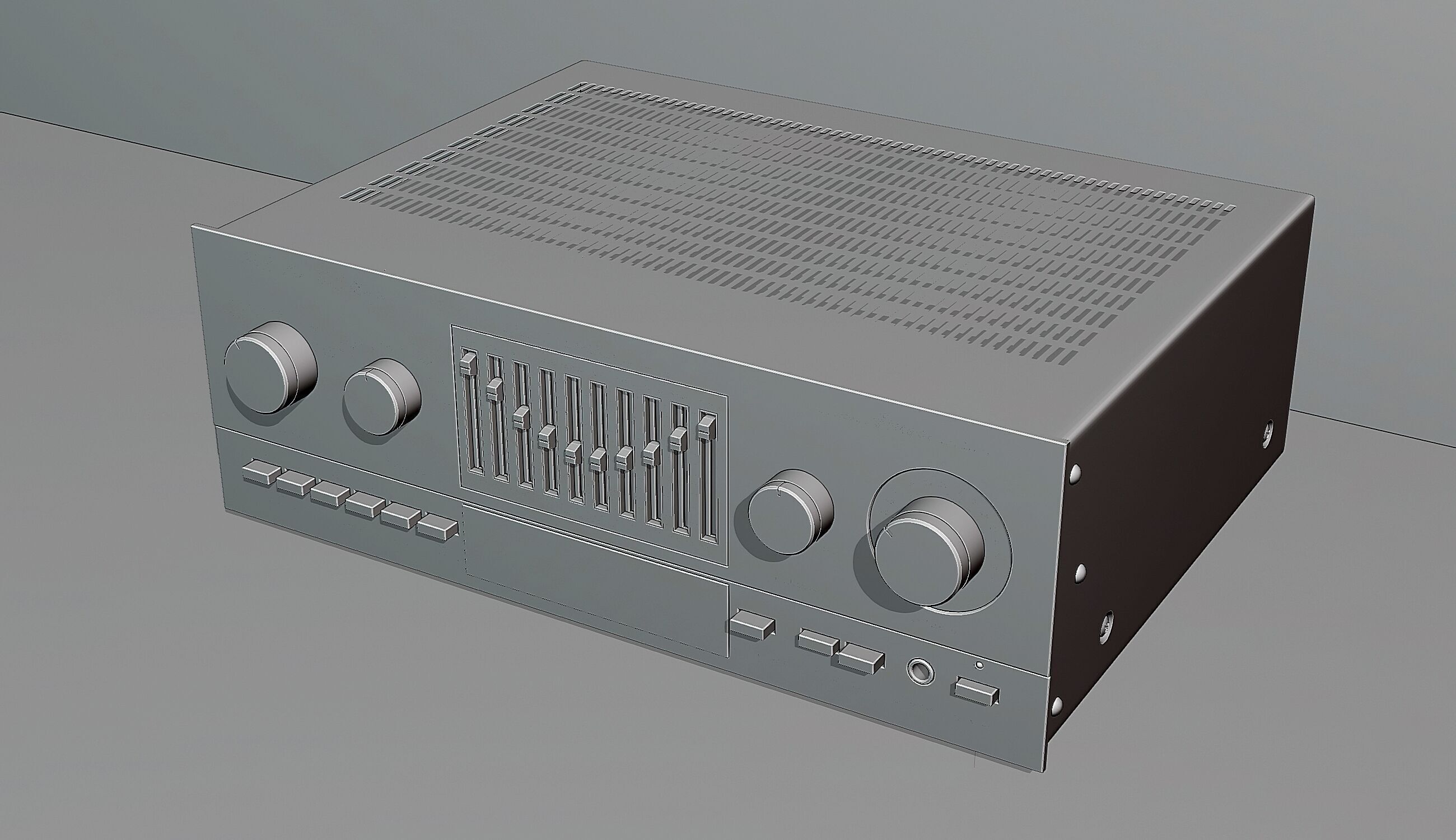 Japanese vintage amplifier 710 3D model_4