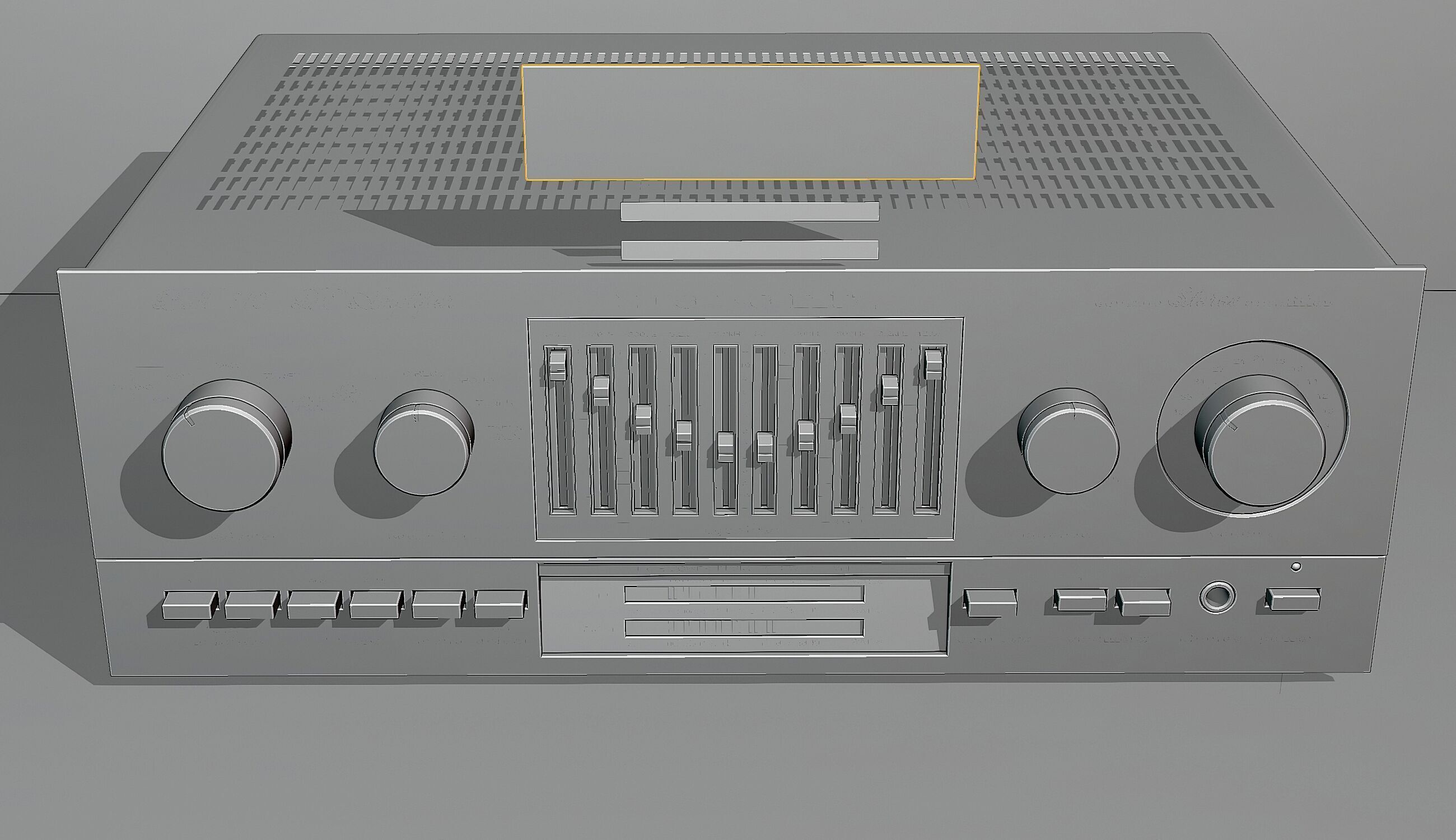 Japanese vintage amplifier 710 3D model_5