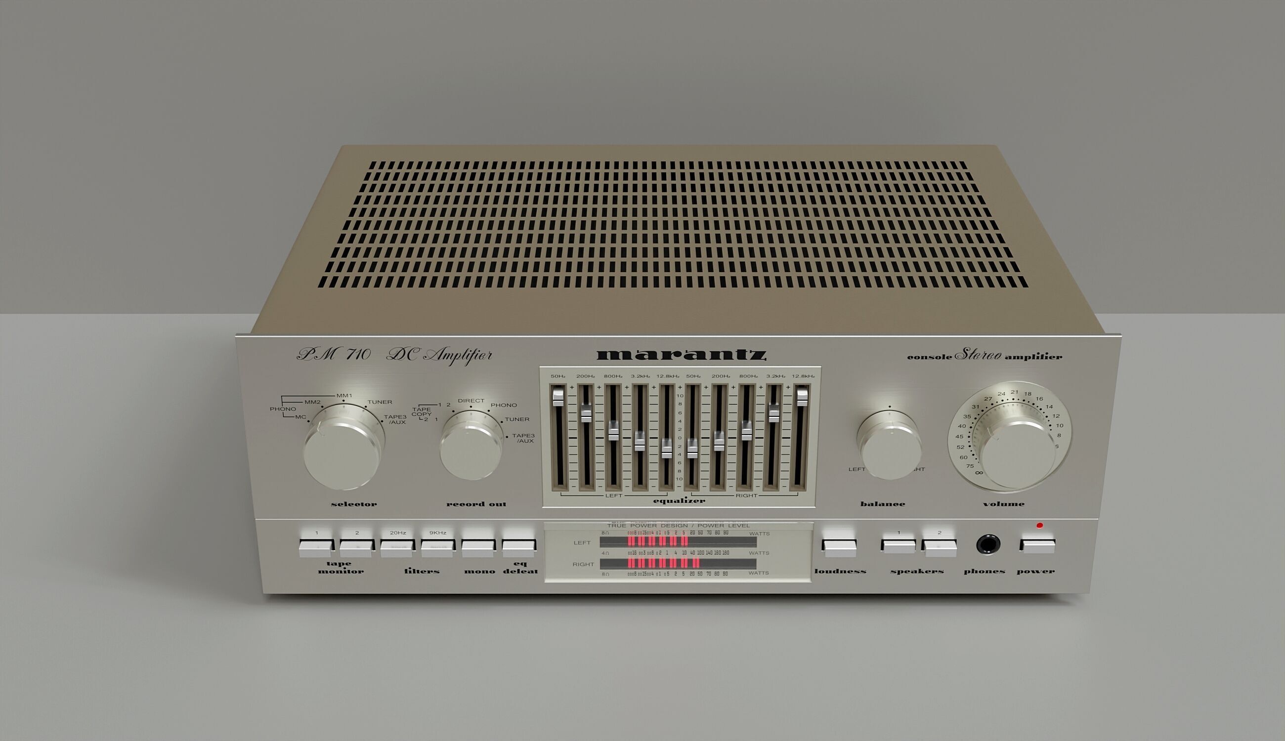 Japanese vintage amplifier 710 3D model_1