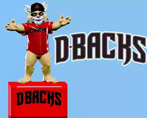 MLB - Arizona Diamondbacks mascot statue - Baxter the Bobcat 3D print model