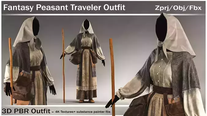 Fantasy Peasant Traveler Outfit