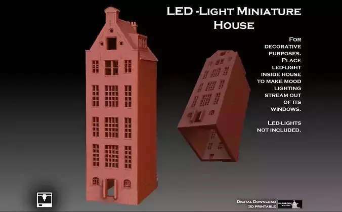 LED Light Miniature House 3D print model