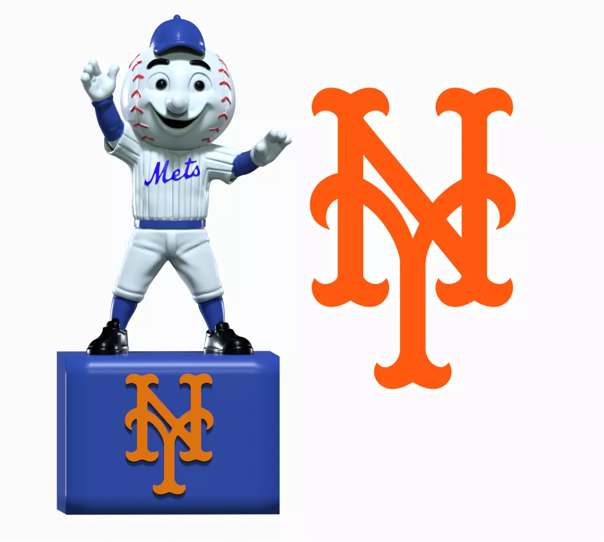 MLB - New York Mets mascot statue - 3d print  3D print model_0