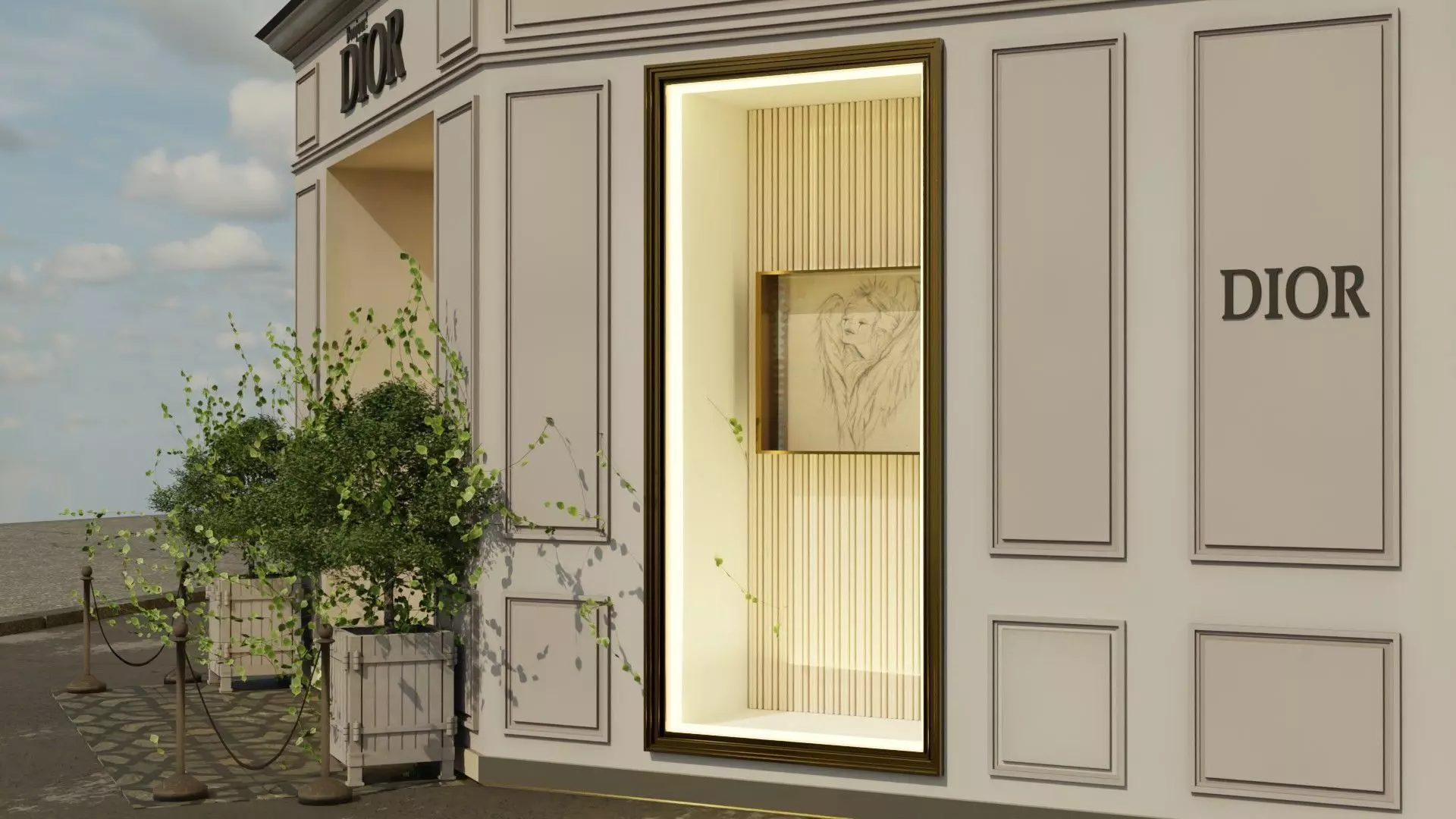 Dior  paris Low-poly 3D model_25