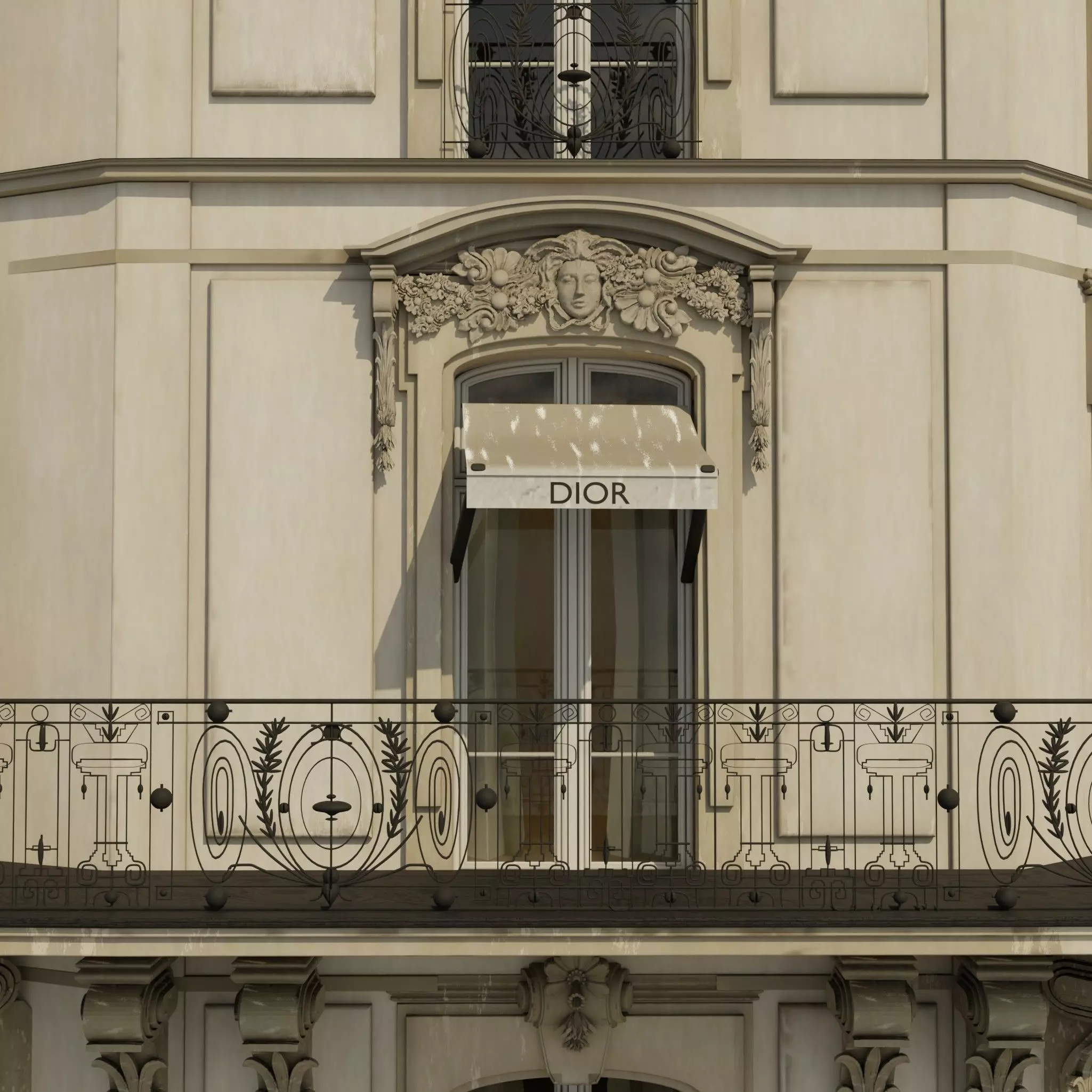 Dior  paris Low-poly 3D model_4