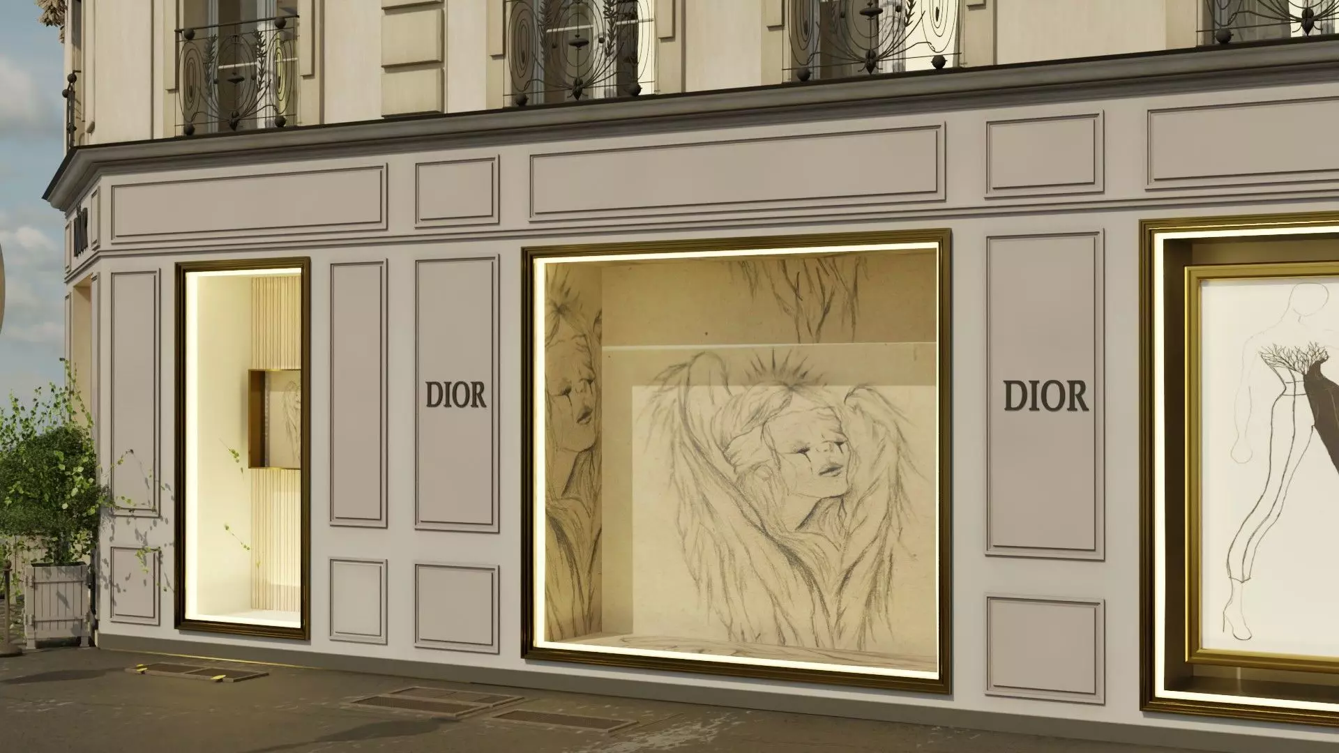 Dior  paris Low-poly 3D model_30