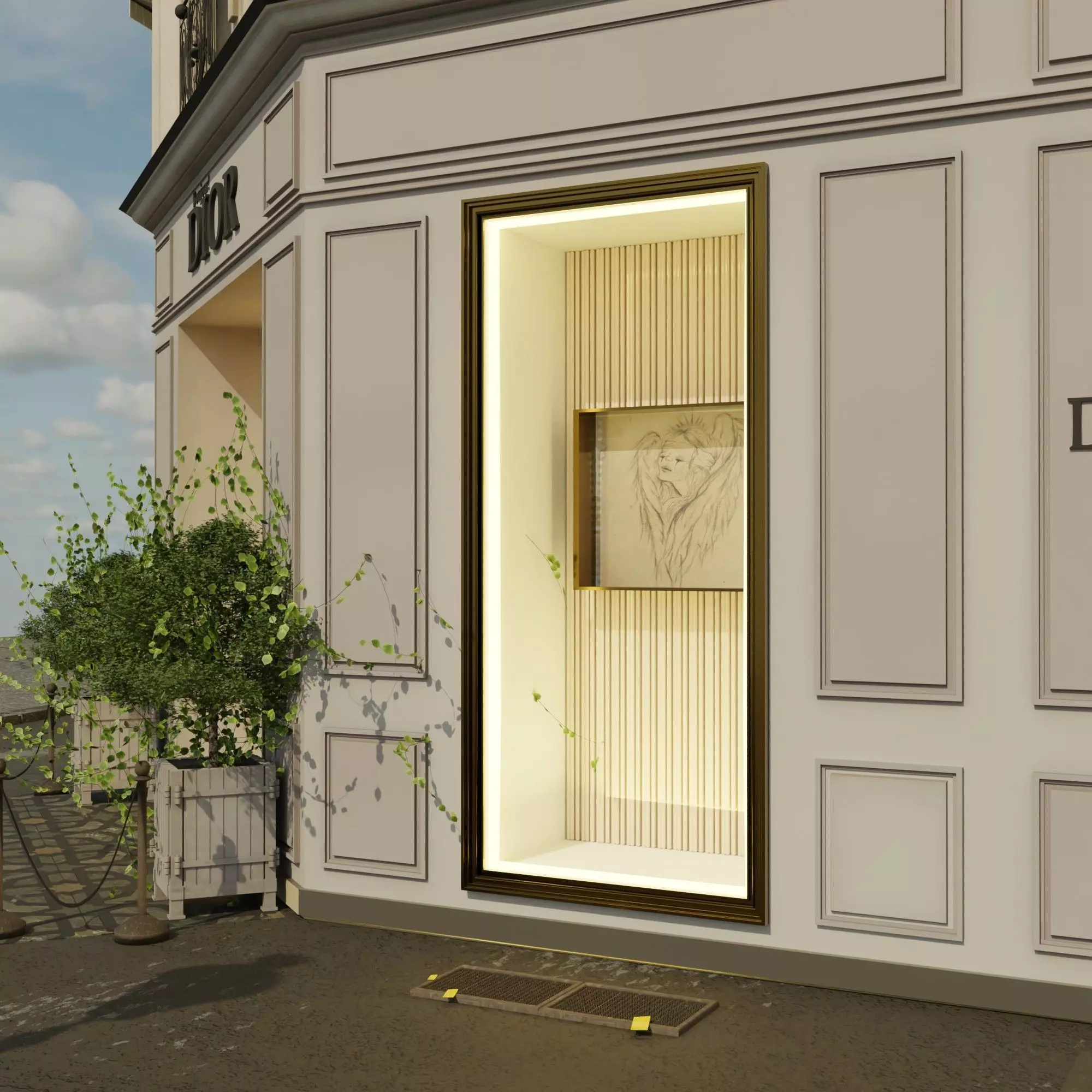 Dior  paris Low-poly 3D model_9