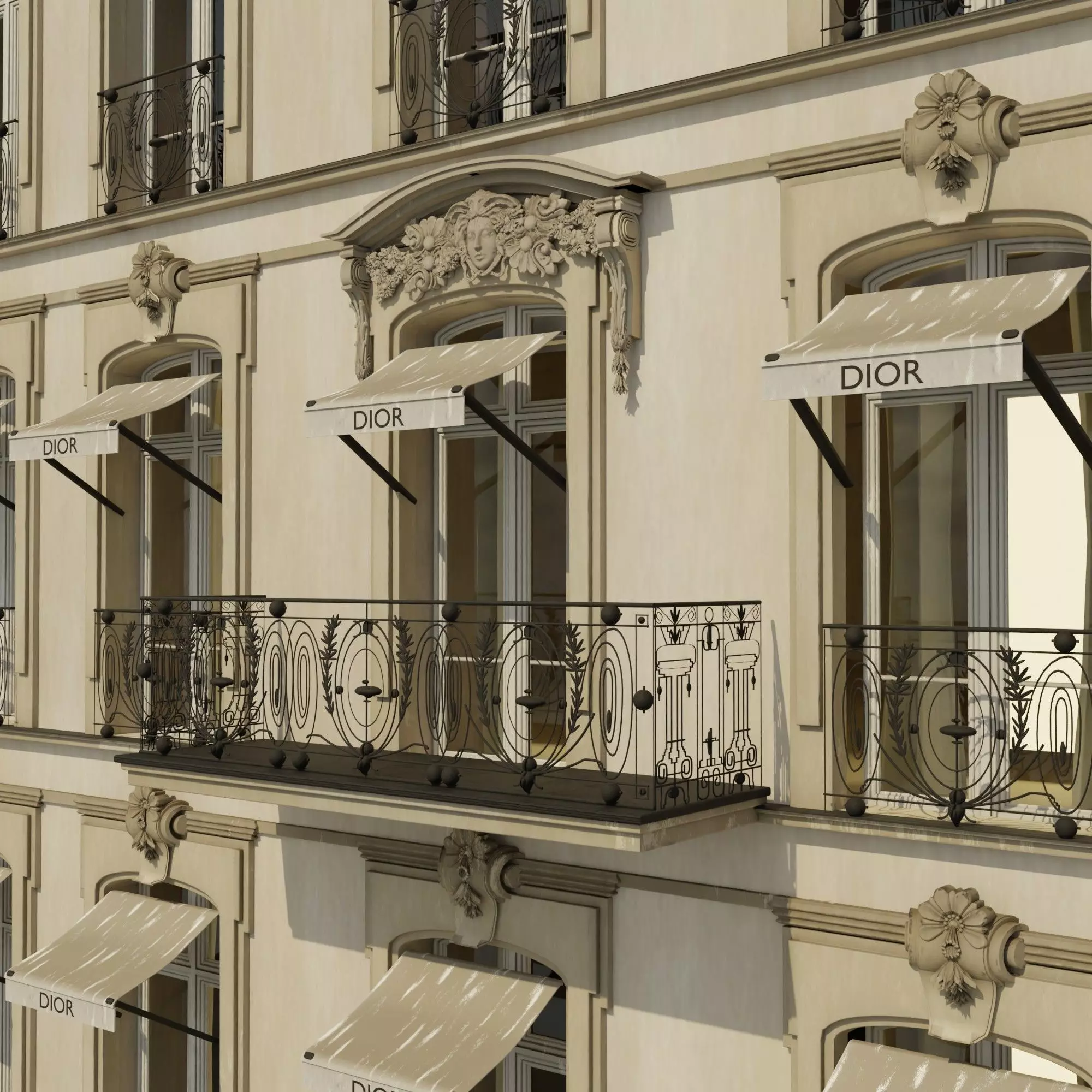 Dior  paris Low-poly 3D model_7