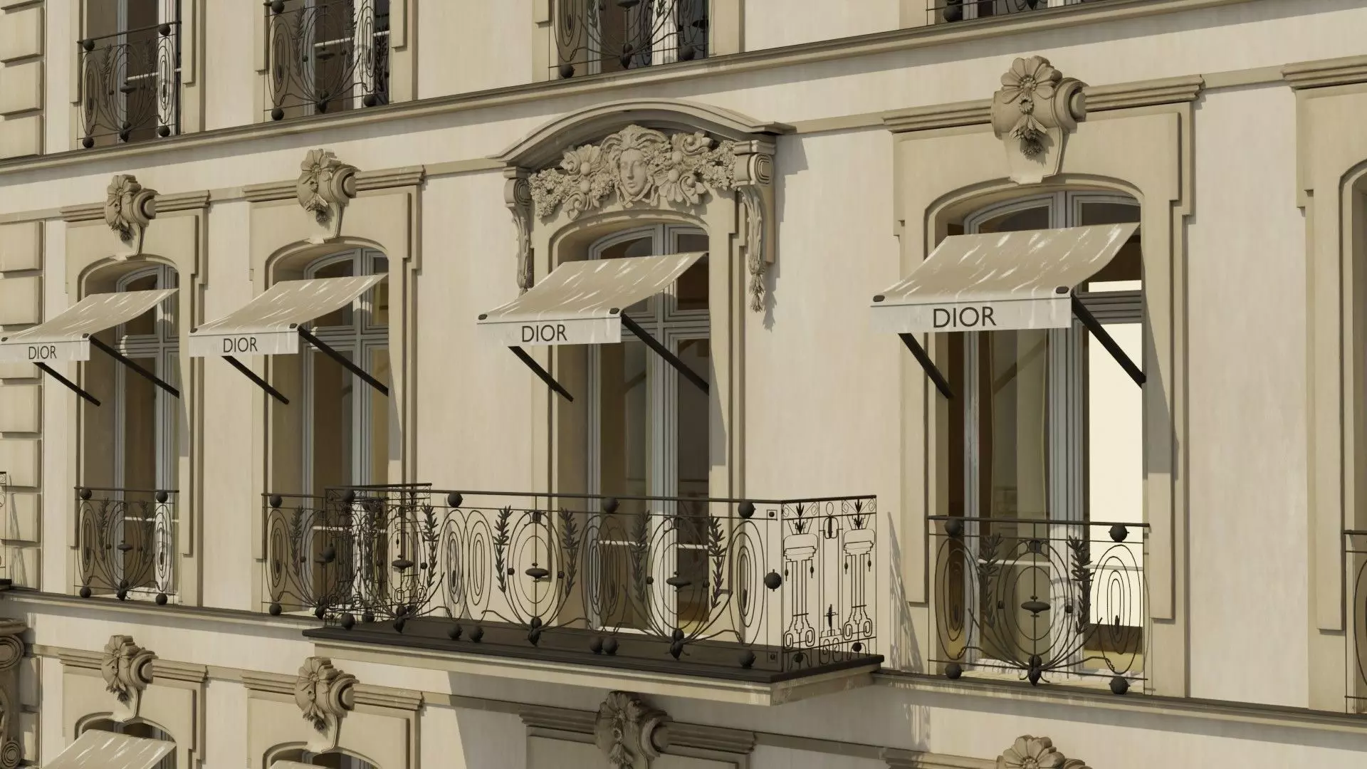 Dior  paris Low-poly 3D model_29