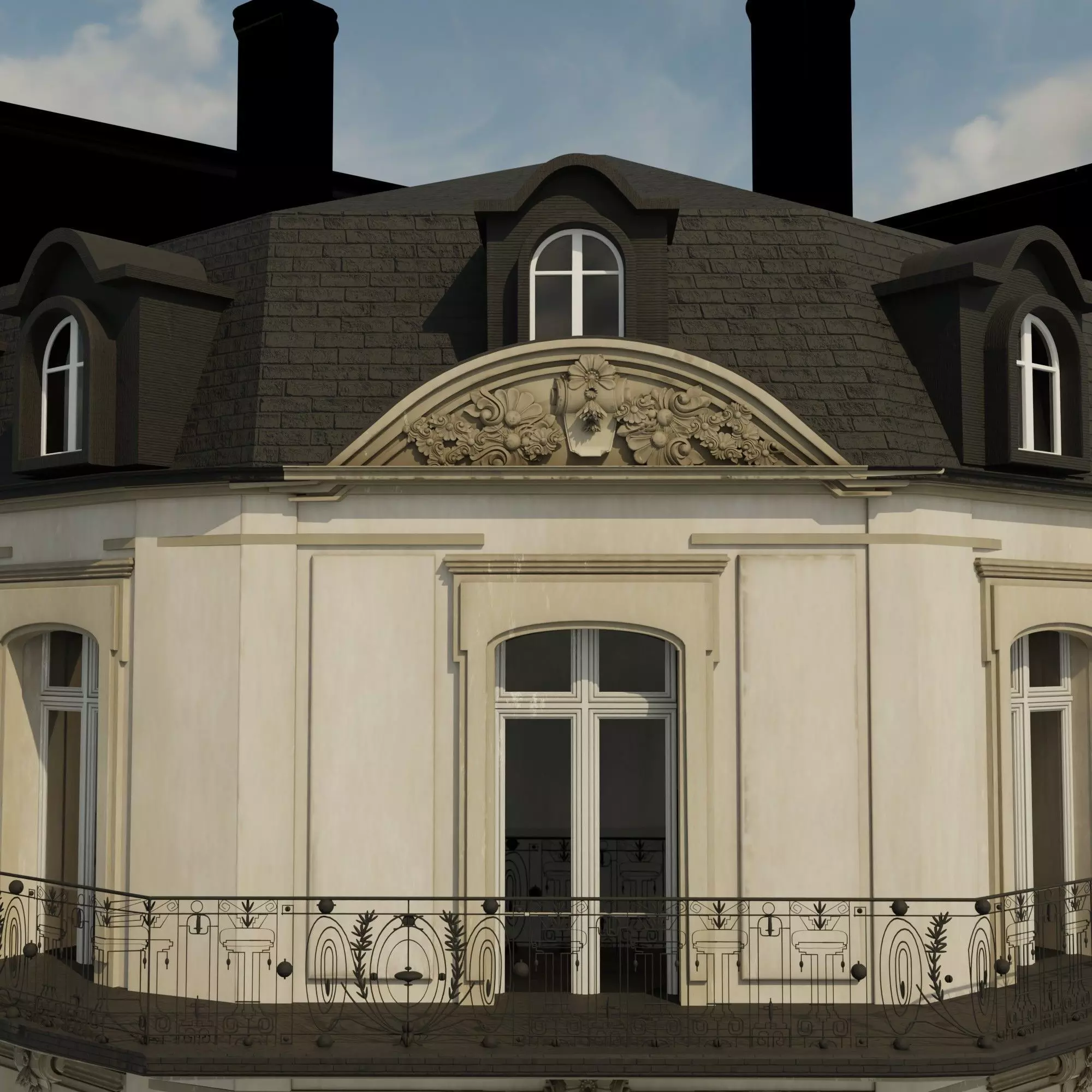 Dior  paris Low-poly 3D model_10