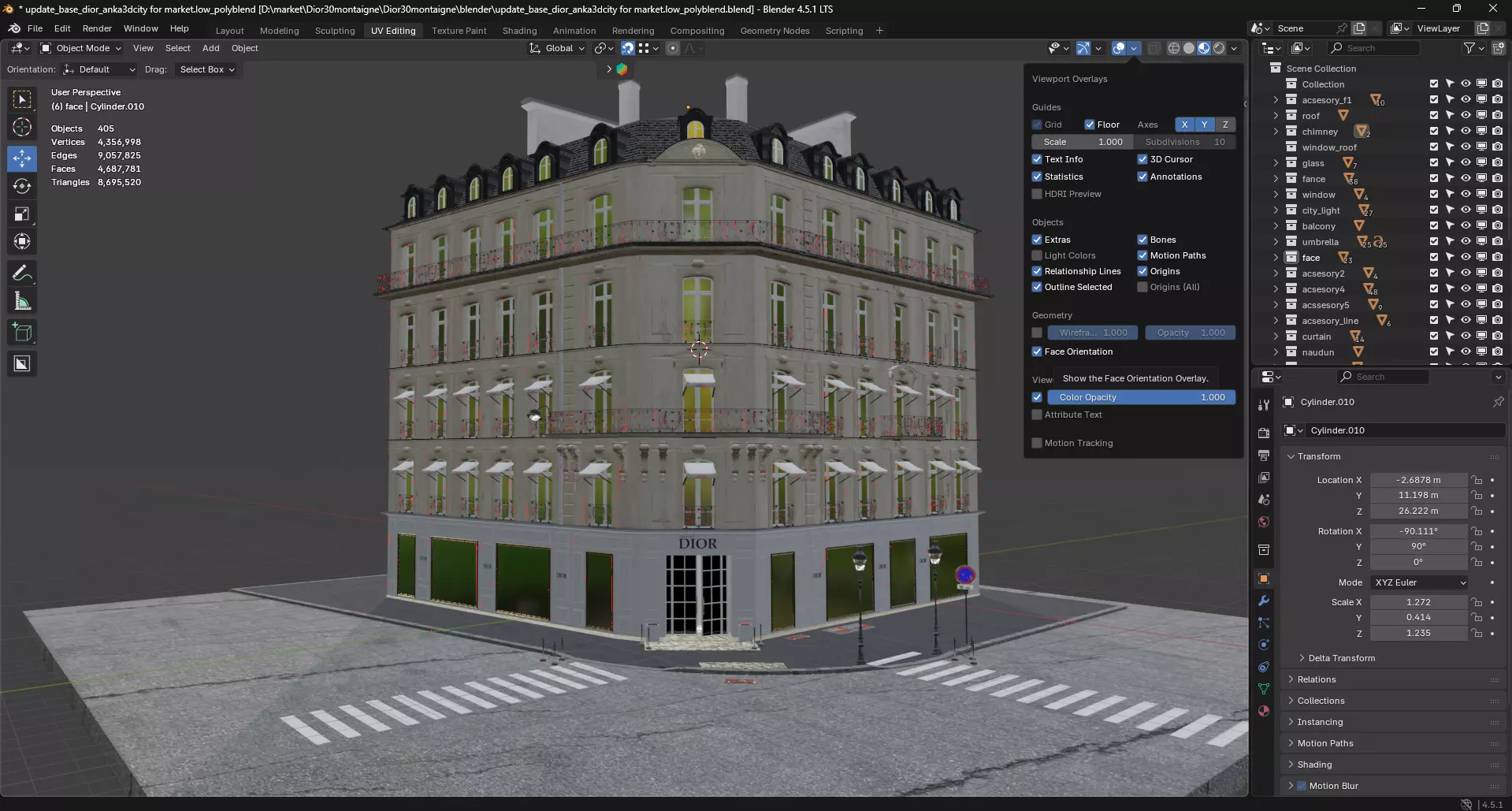 Dior  paris Low-poly 3D model_23