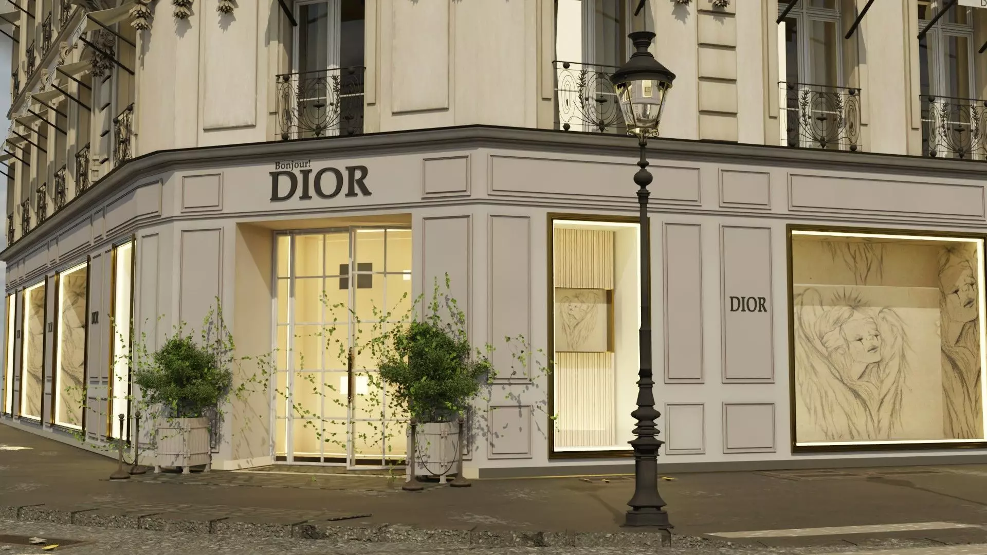 Dior  paris Low-poly 3D model_32