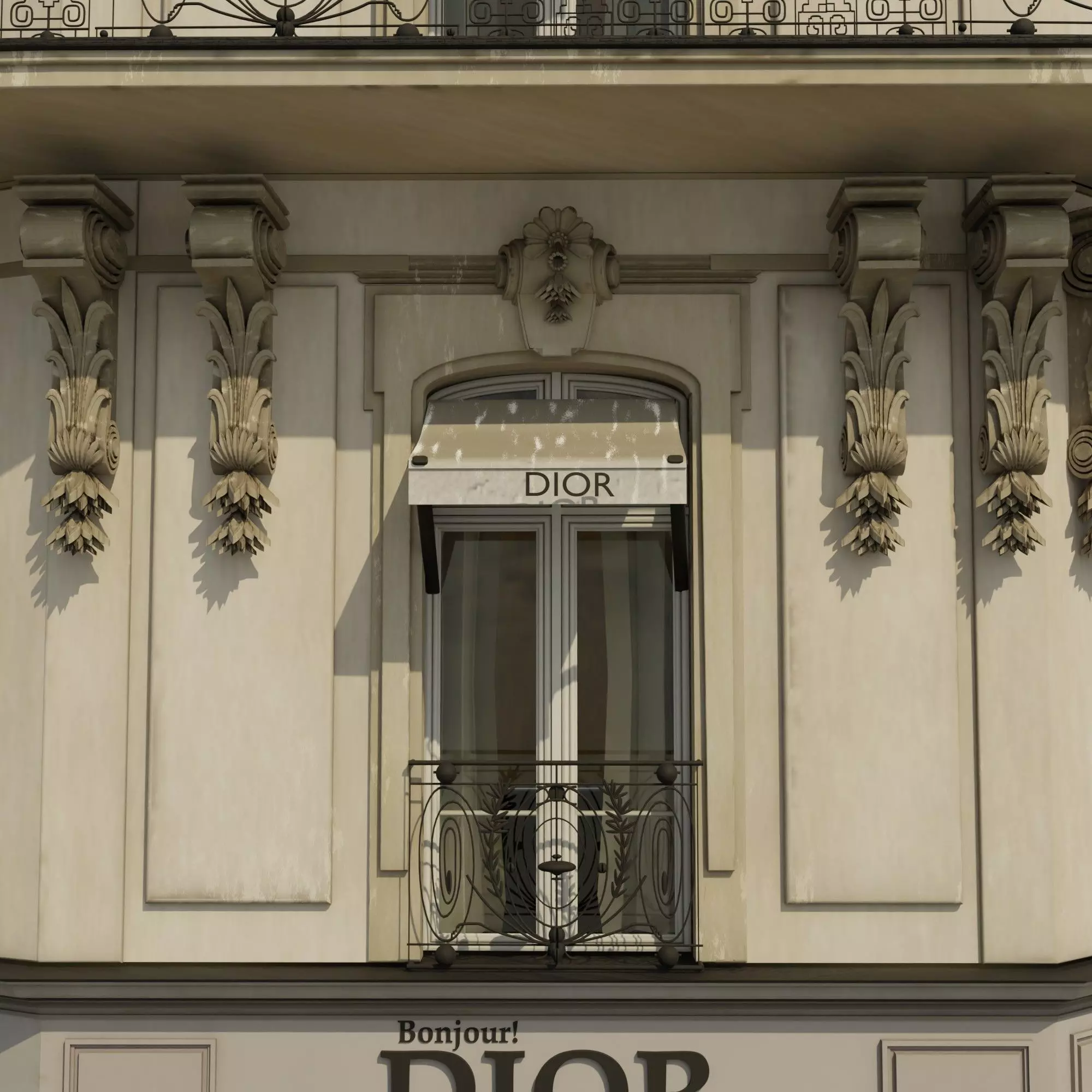 Dior  paris Low-poly 3D model_6
