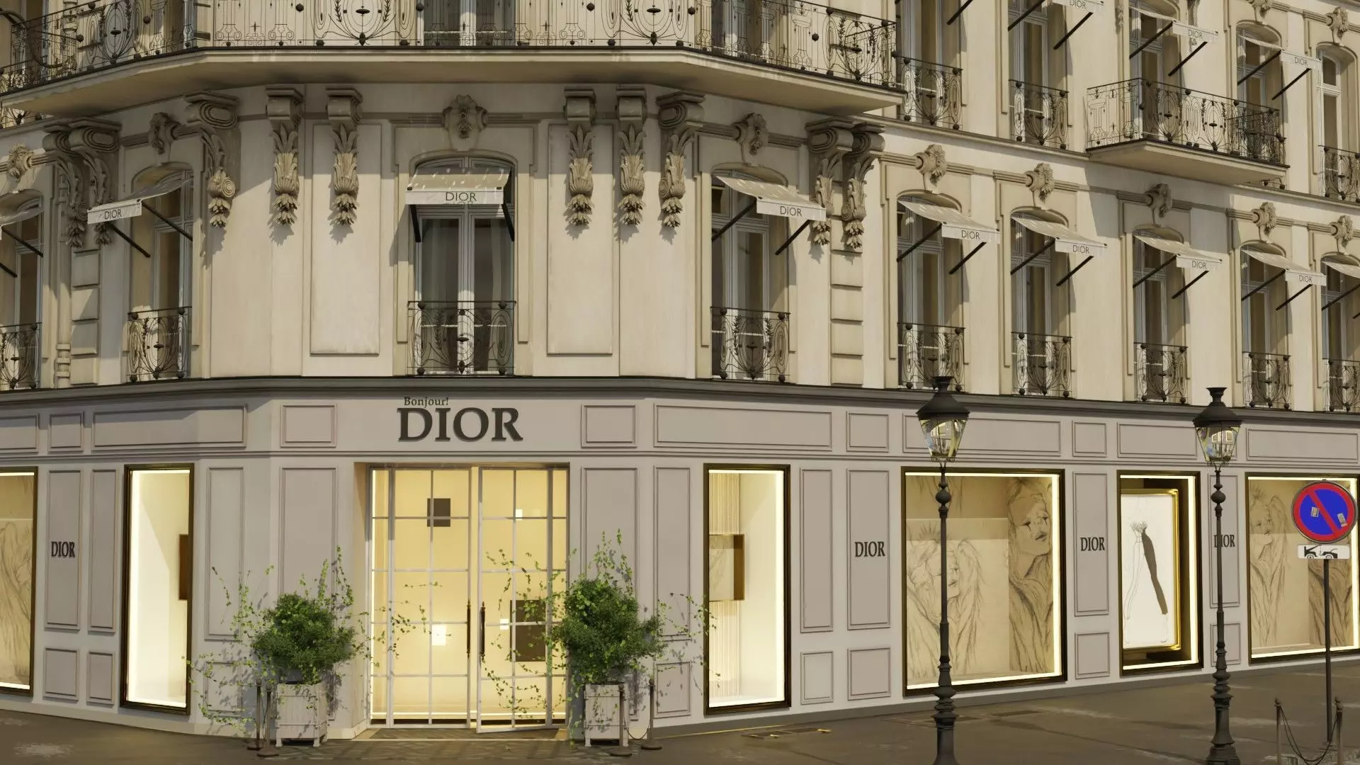 Dior  paris Low-poly 3D model_26