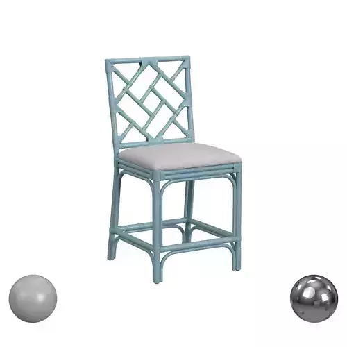 Hampton Chippendale Counter Stool Sky Blue