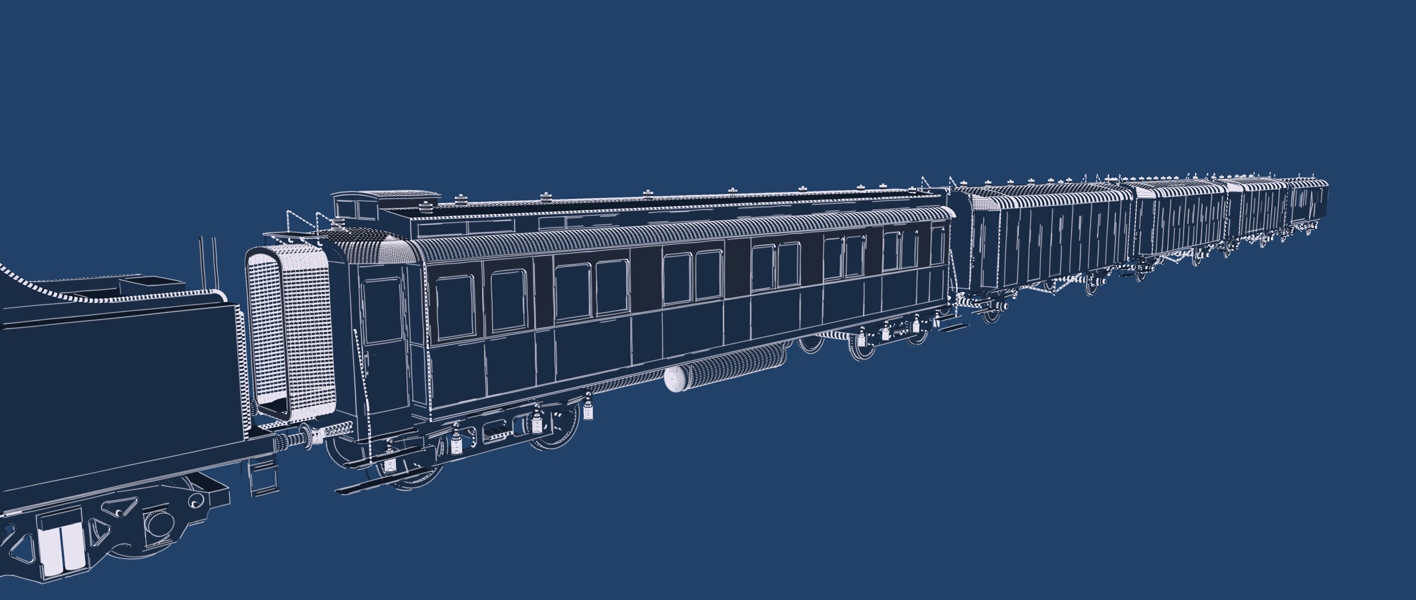 Vintage steam train 3D model_43