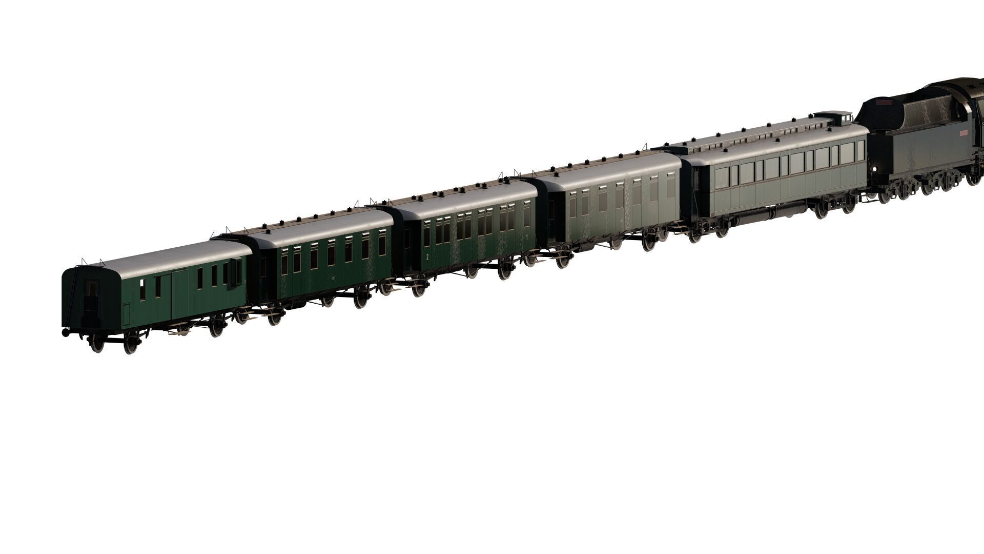 Vintage steam train 3D model_4