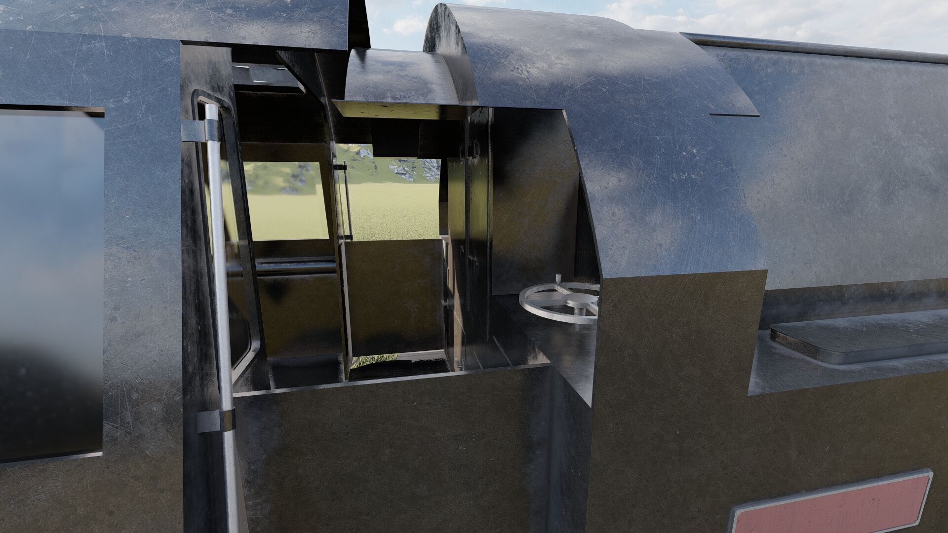 Vintage steam train 3D model_8