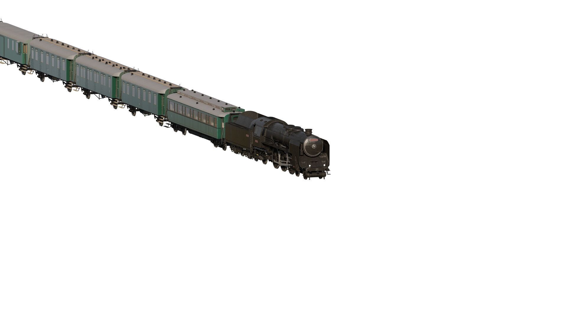 Vintage steam train 3D model_1