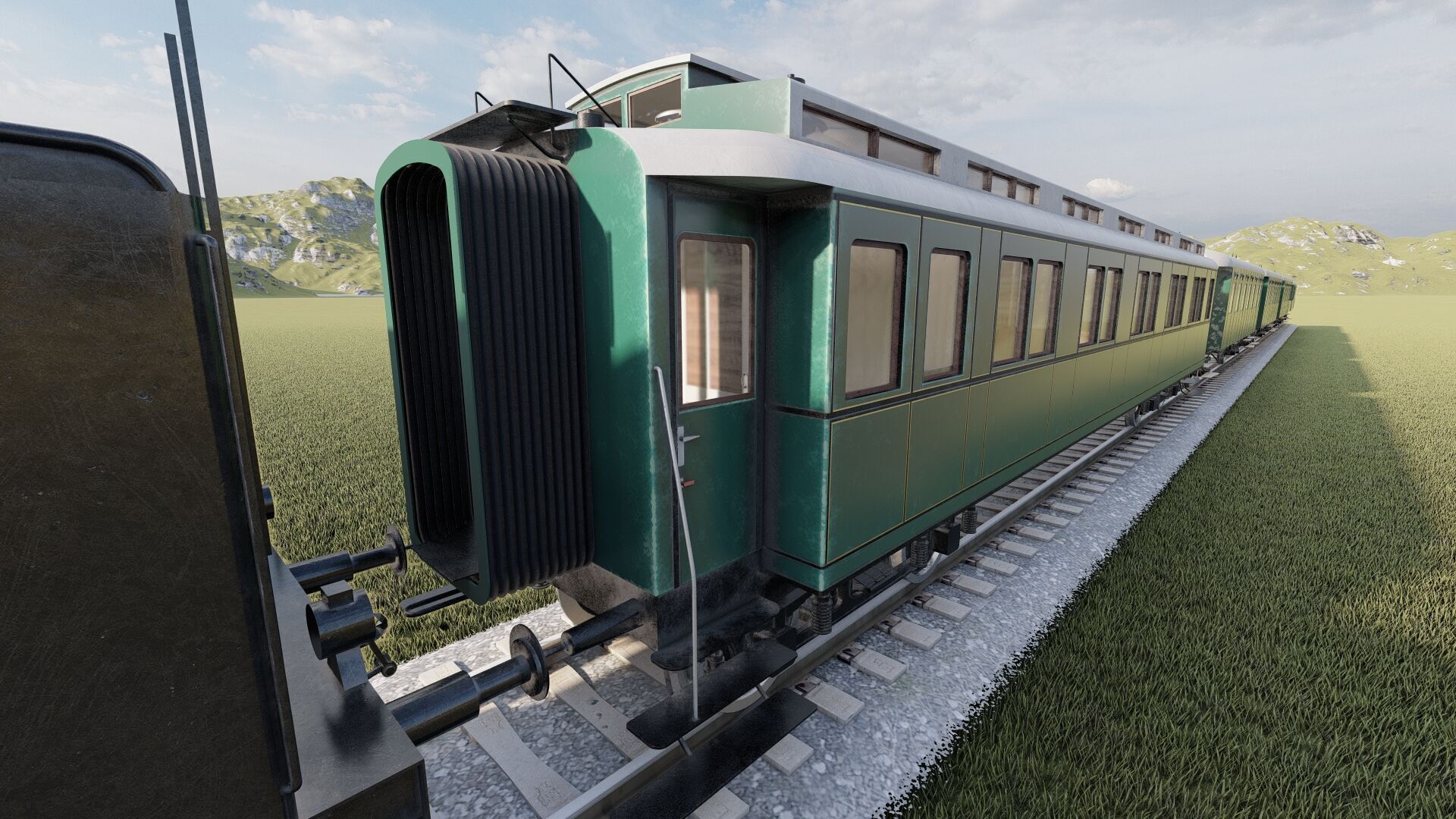 Vintage steam train 3D model_9