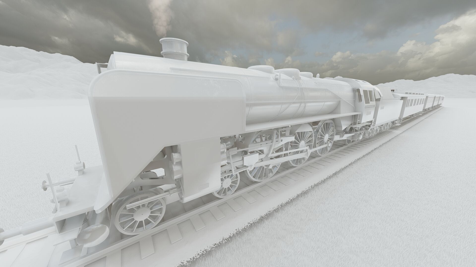 Vintage steam train 3D model_30