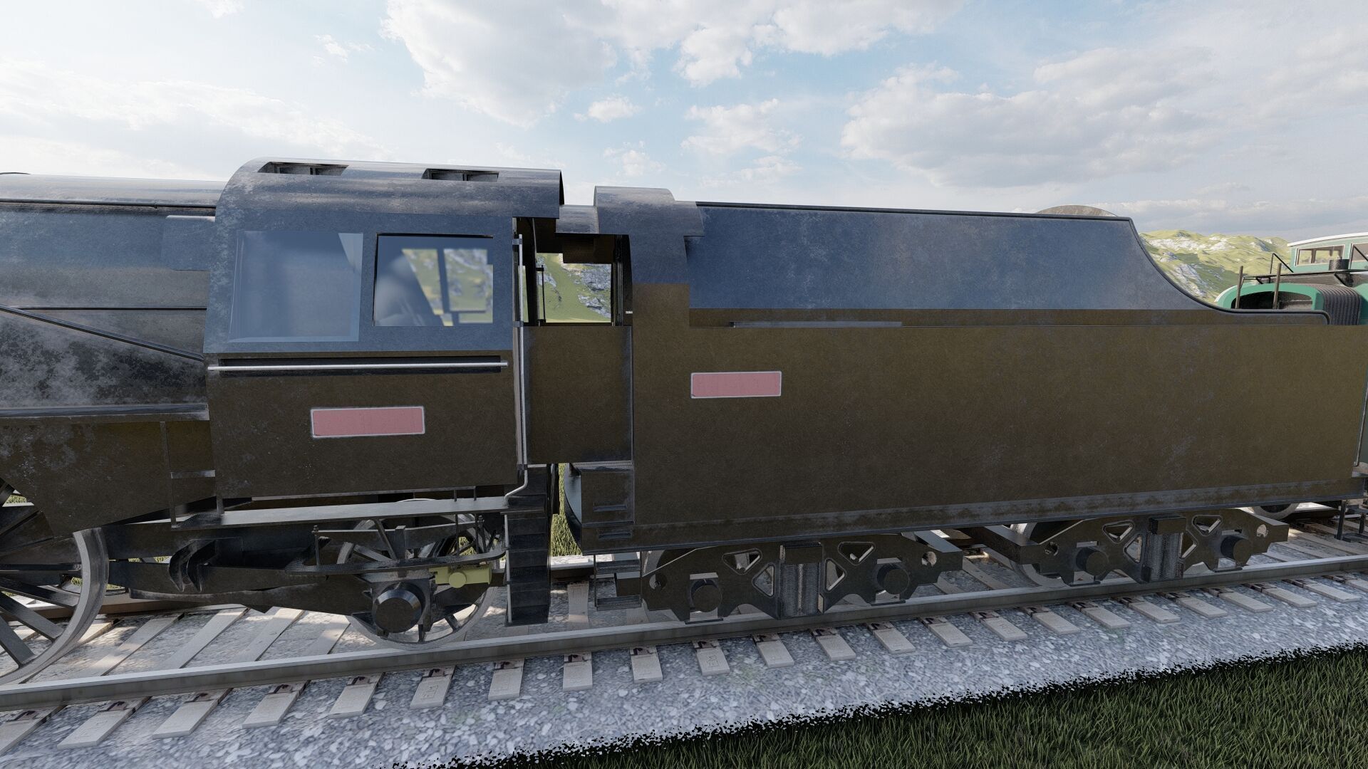 Vintage steam train 3D model_7