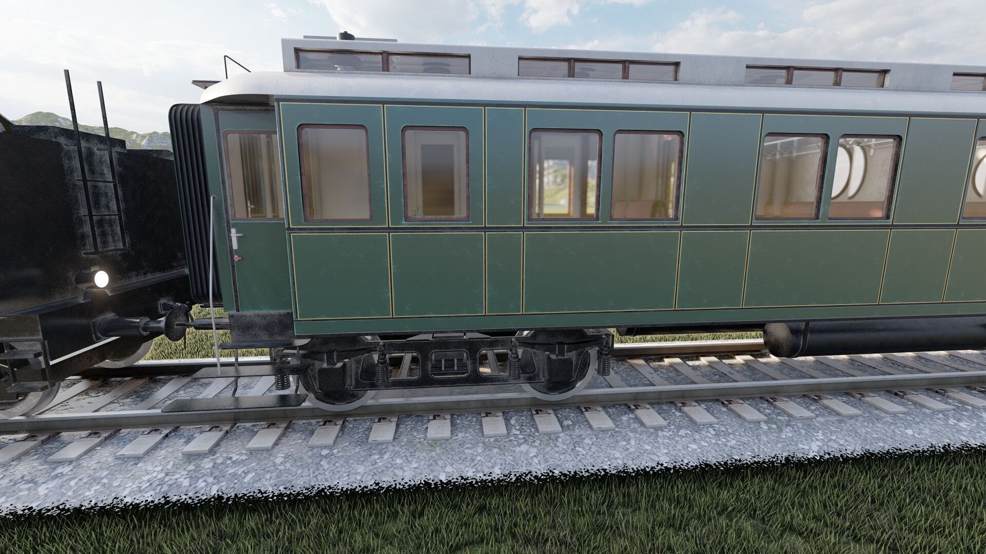 Vintage steam train 3D model_10