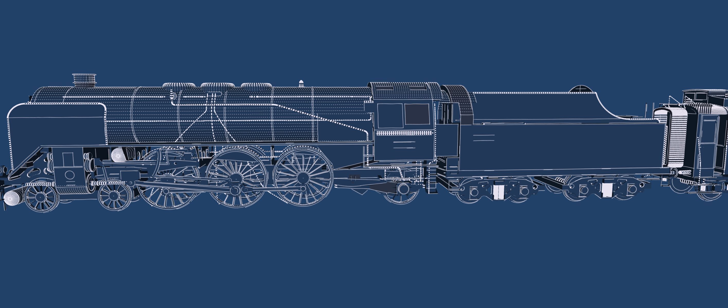 Vintage steam train 3D model_41