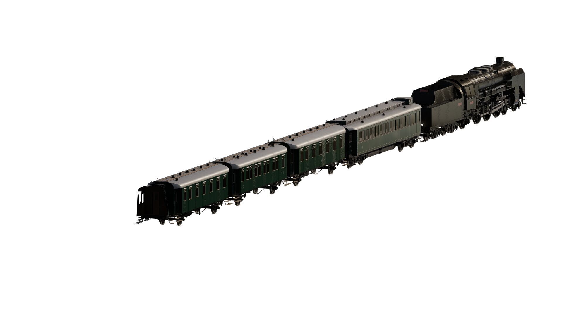 Vintage steam train 3D model_3
