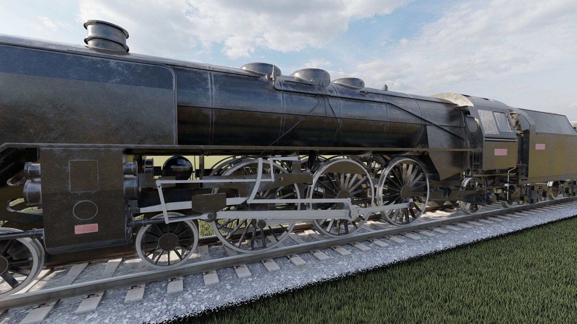 Vintage steam train 3D model_6