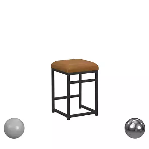 HomePop Open Back Metal 24 Counter Stool - Carmel Faux Leather