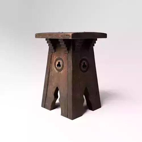 Gothic Oak Stool