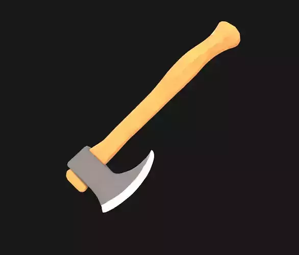 Low Poly Stylized Fantasy Viking Battle Axe