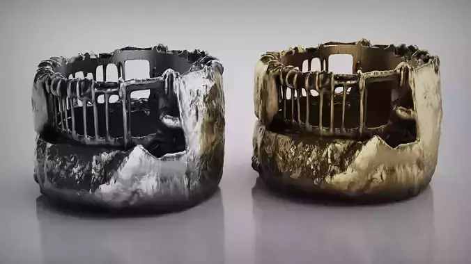 Concrete Ring - Column Ring - Rebar Ring - Silver Ring