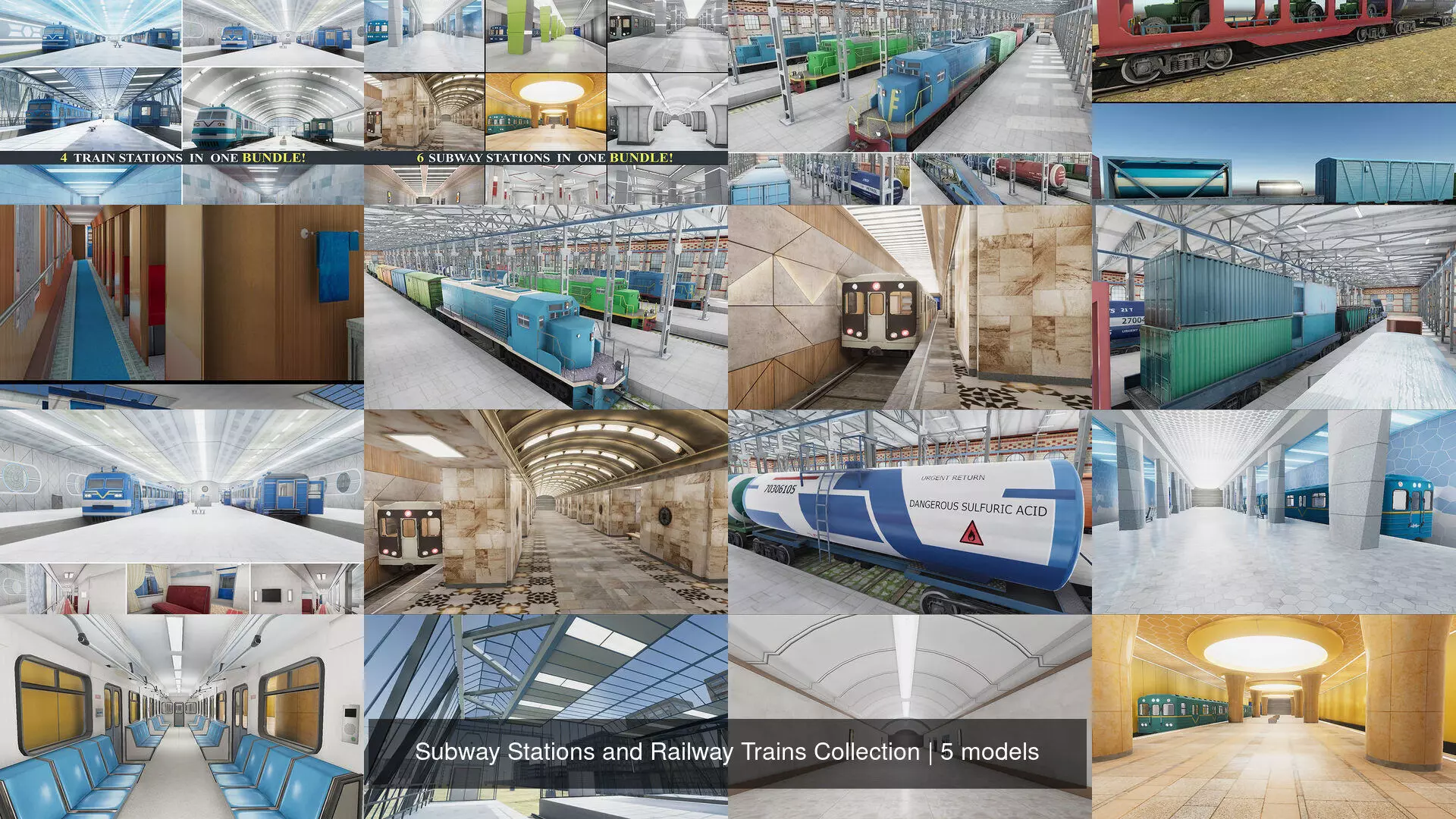 Subway Stations and Railway Trains Collection _1