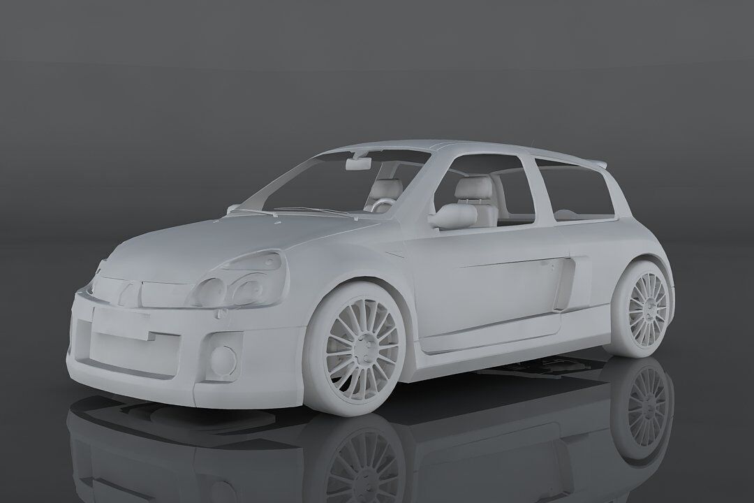 Renault Clio V6 Sport  Low-poly 3D model_9