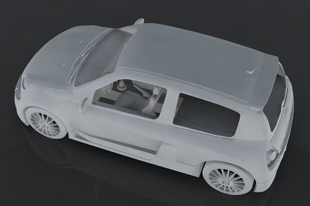 Renault Clio V6 Sport  Low-poly 3D model_10