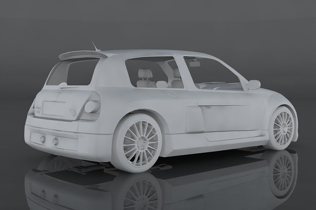 Renault Clio V6 Sport  Low-poly 3D model_11