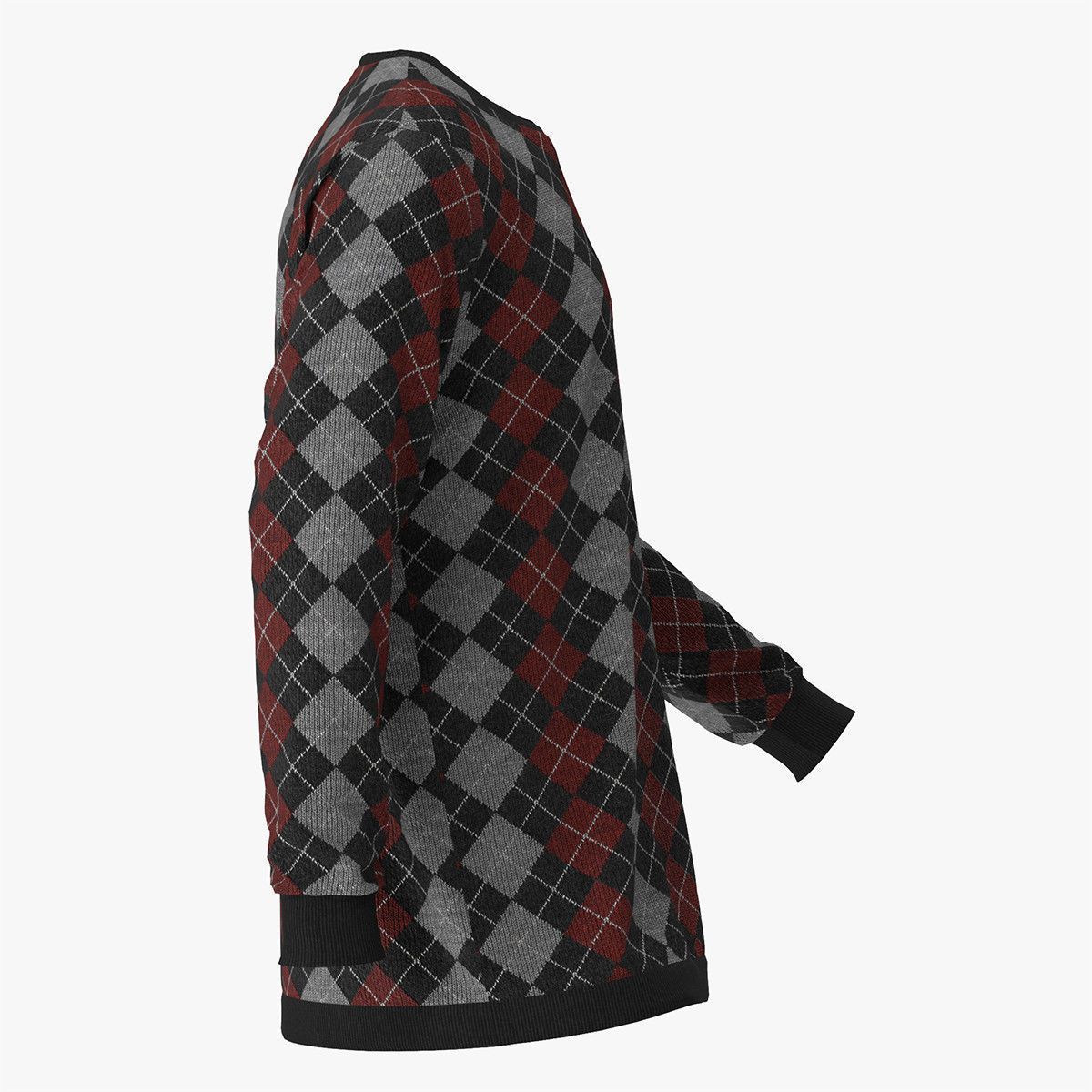 Sweater argyle 3D model_5
