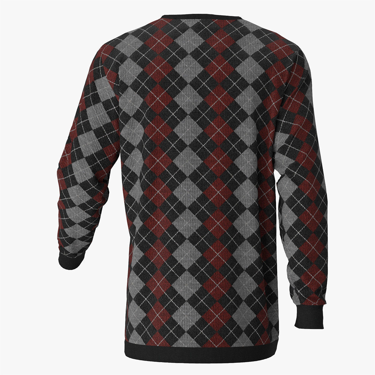 Sweater argyle 3D model_6