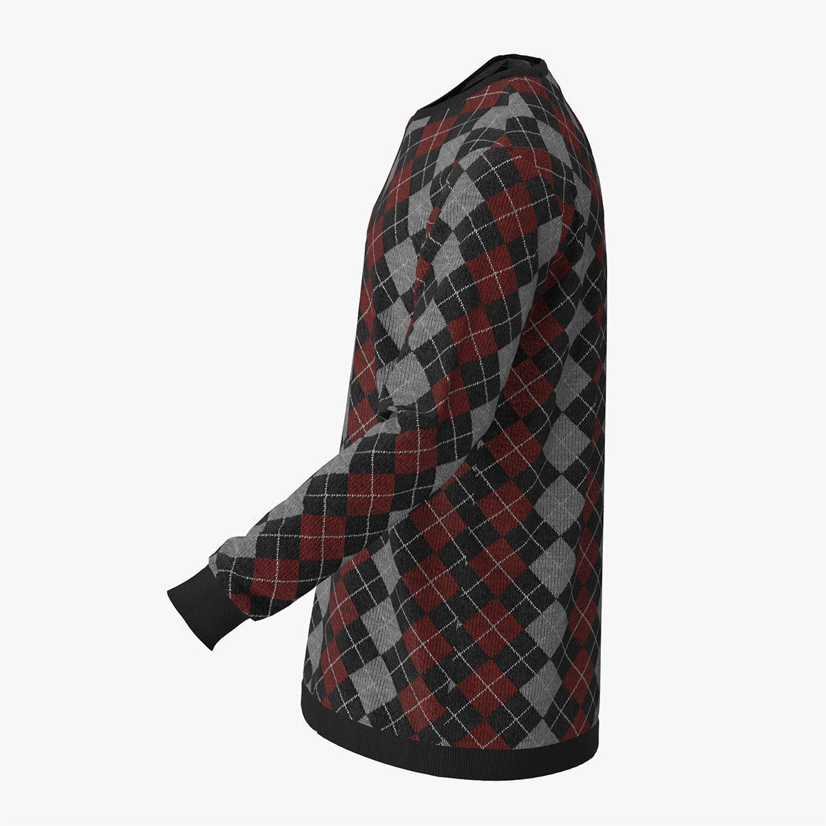 Sweater argyle 3D model_4