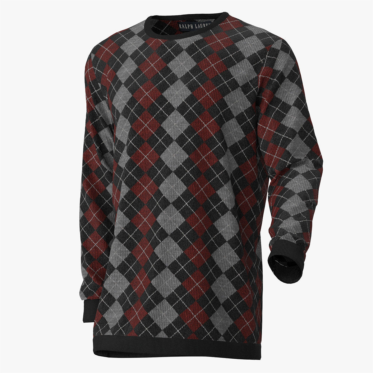 Sweater argyle 3D model_7