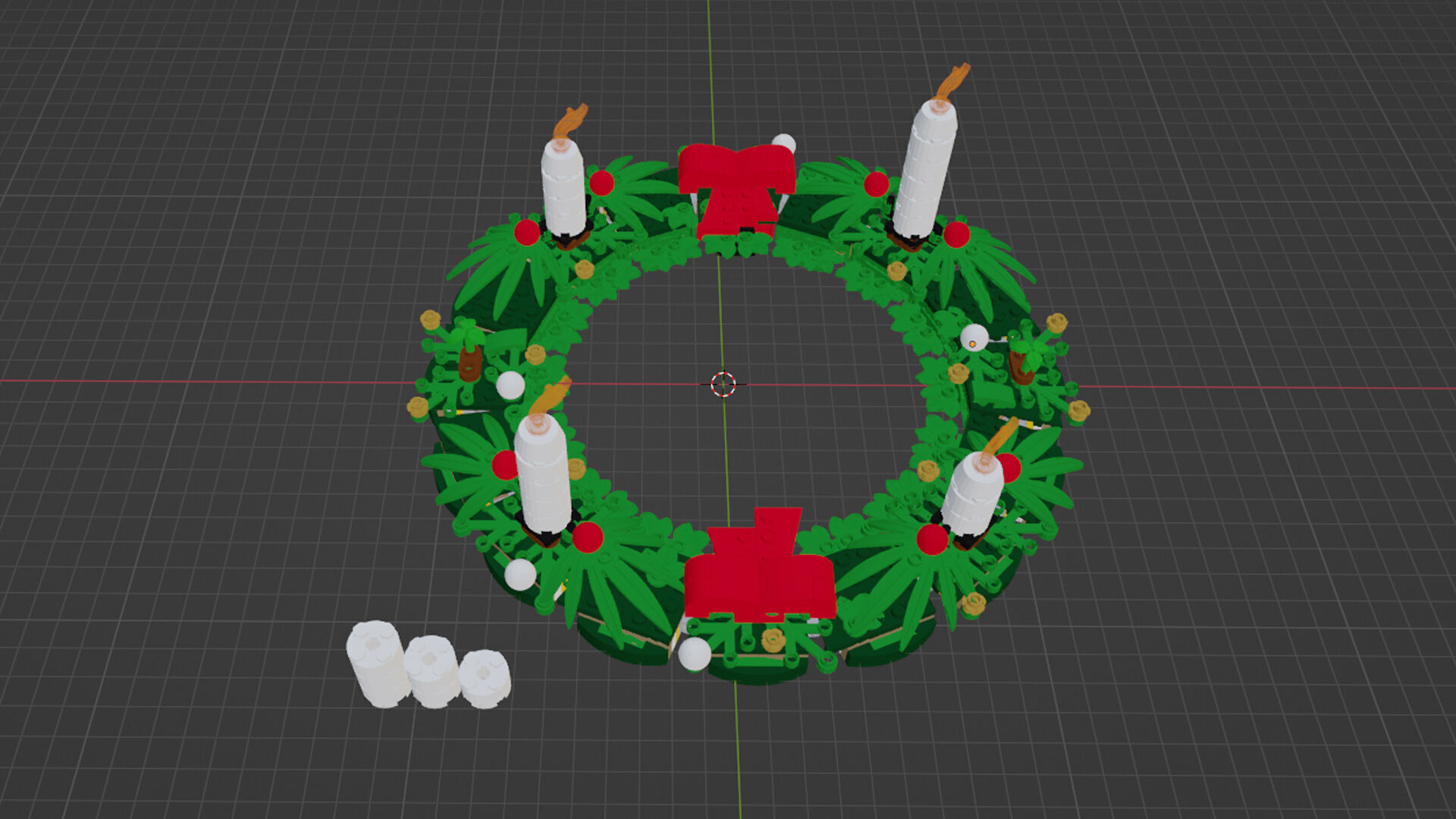 Wikibricks3D - 40426 Christmas Wreath 2-in-1 3D print model_1