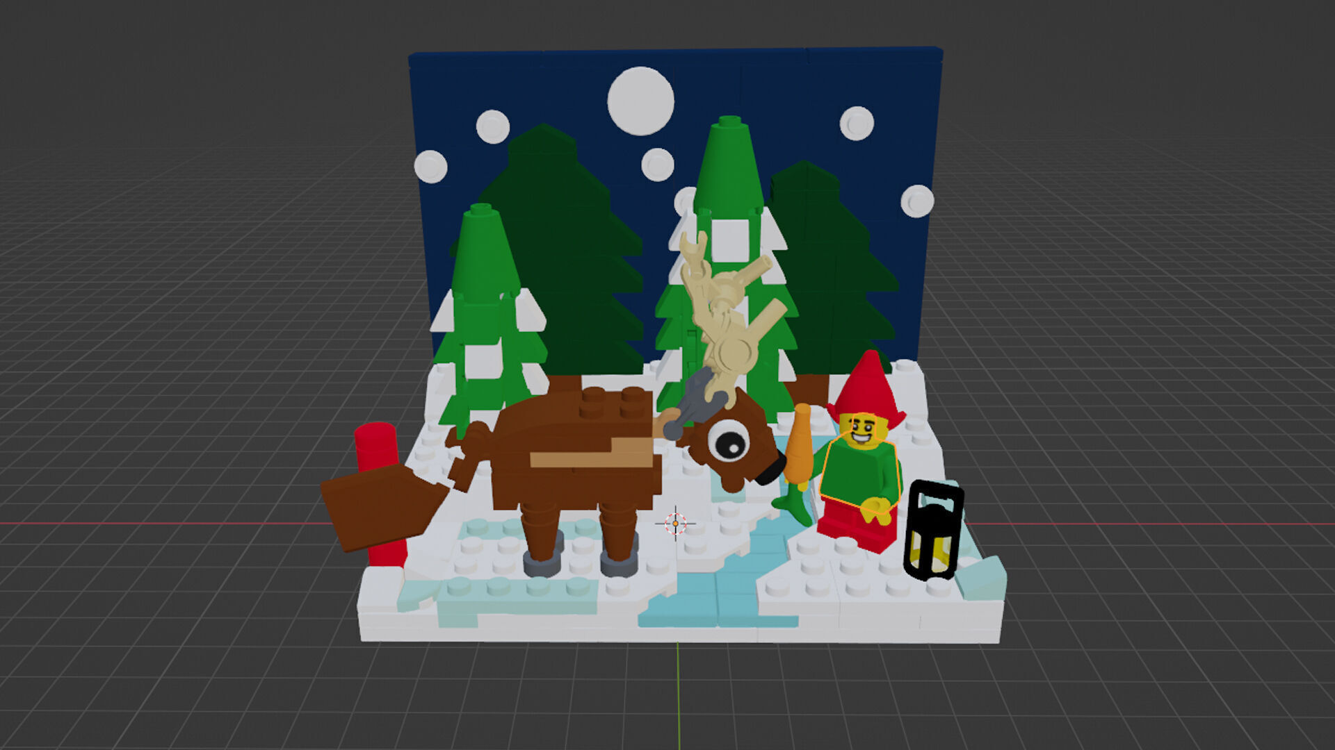 Wikibricks3D - 40484 Santa Front Yard 3D print model_1