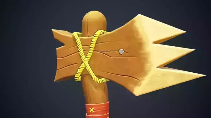 Stylized Wood Axe - Game-Ready Low-Poly 3D Model