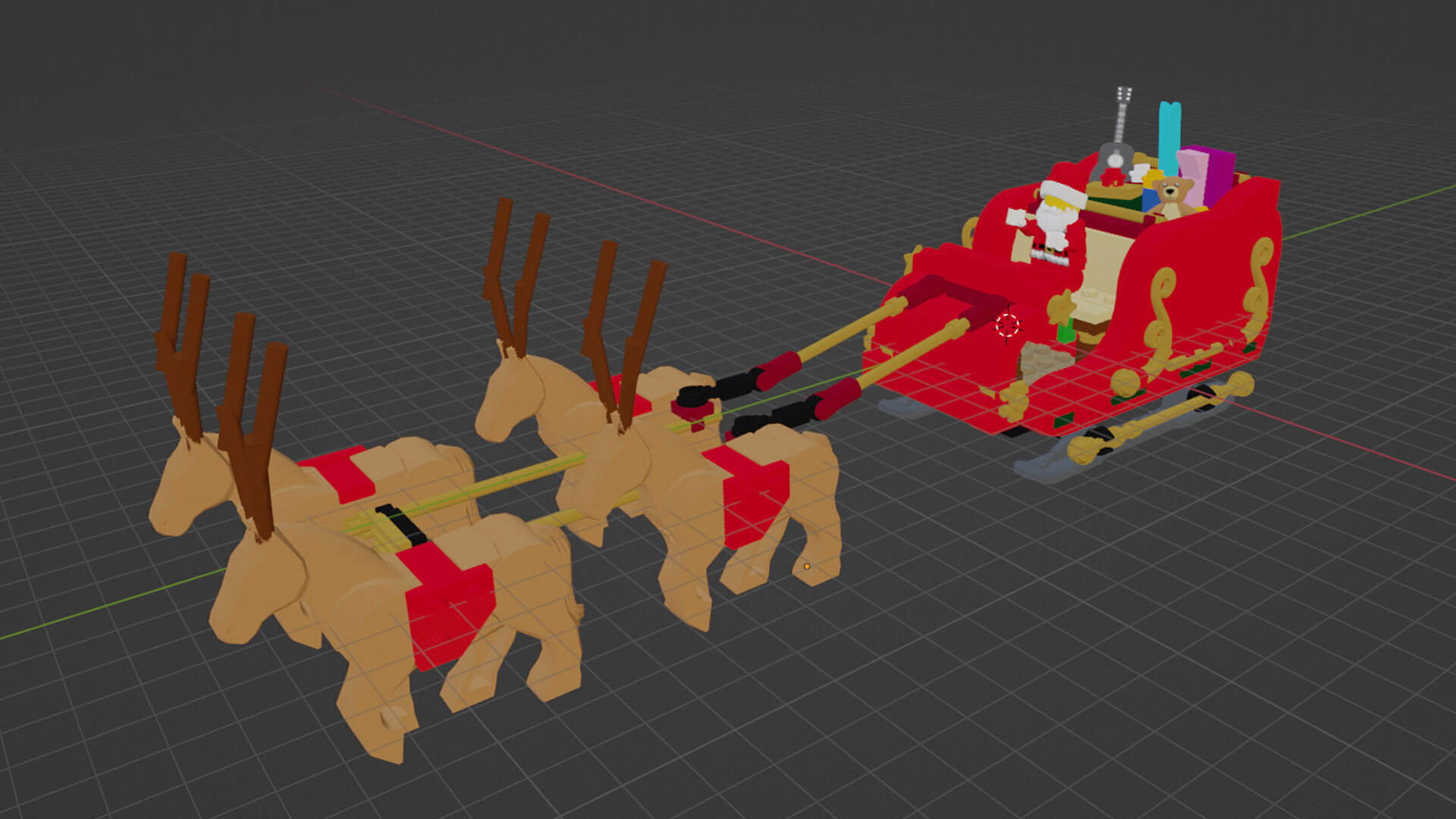 Wikibricks3D - 40499 Santa Sleigh 3D print model_1
