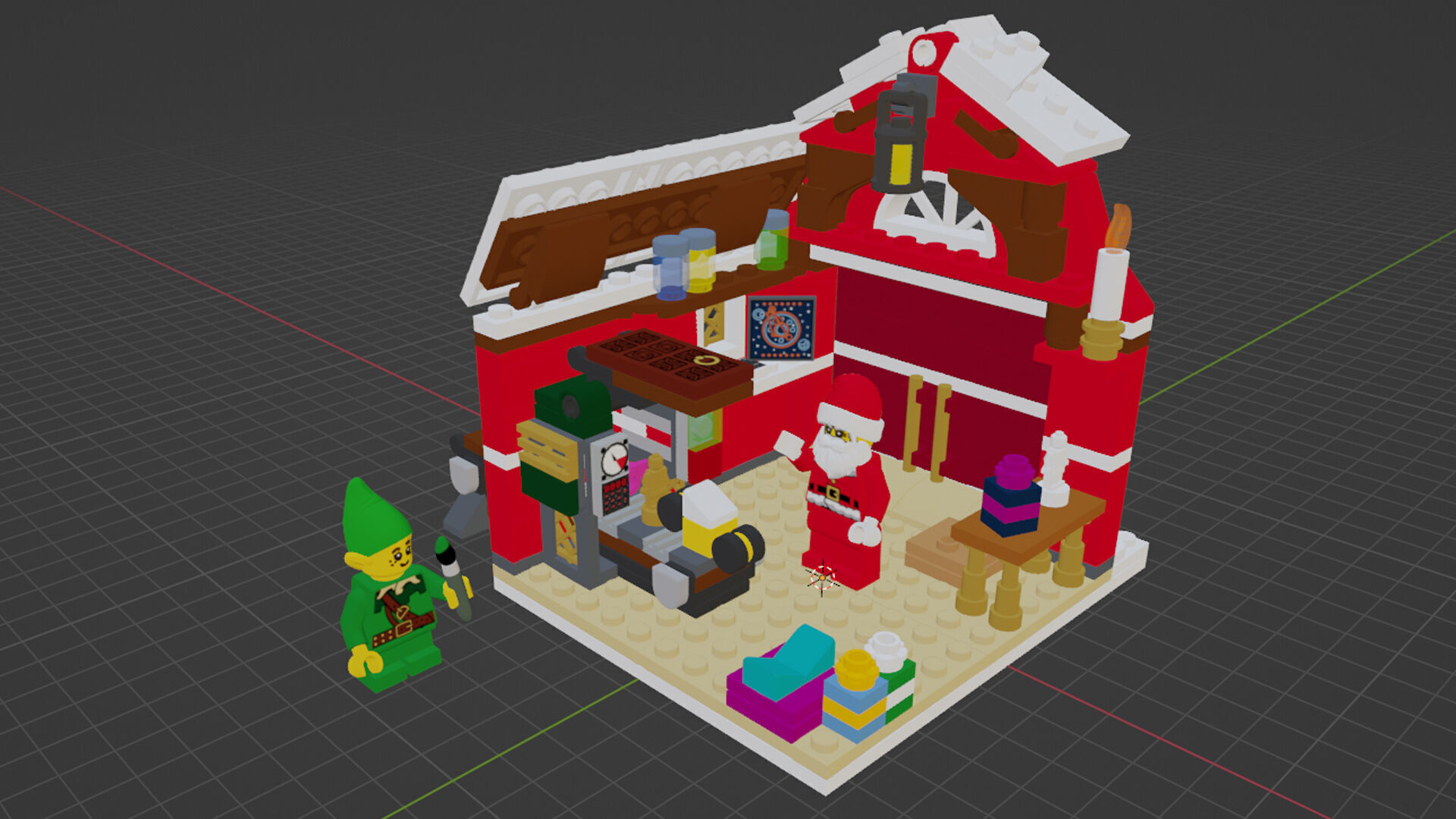 Wikibricks3D - 40565 Santa Workshop 3D print model_1