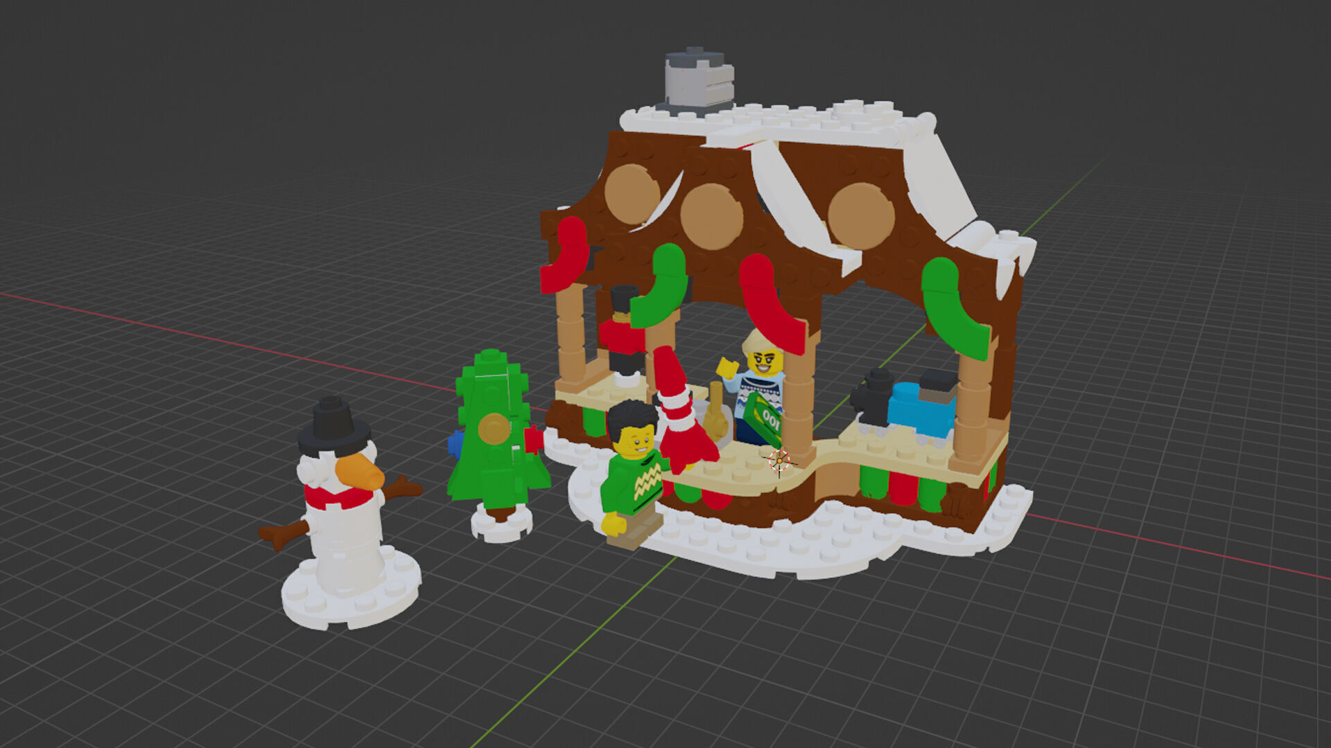 Wikibricks3D - 40602 Winter Market Stall 3D print model_1