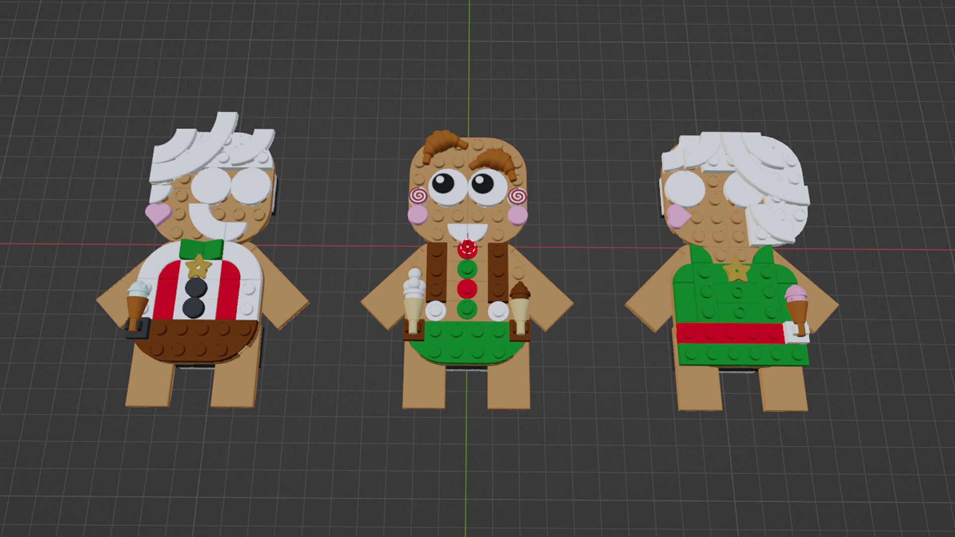 Wikibricks3D - 40642 Gingerbread Ornaments 3D print model_1